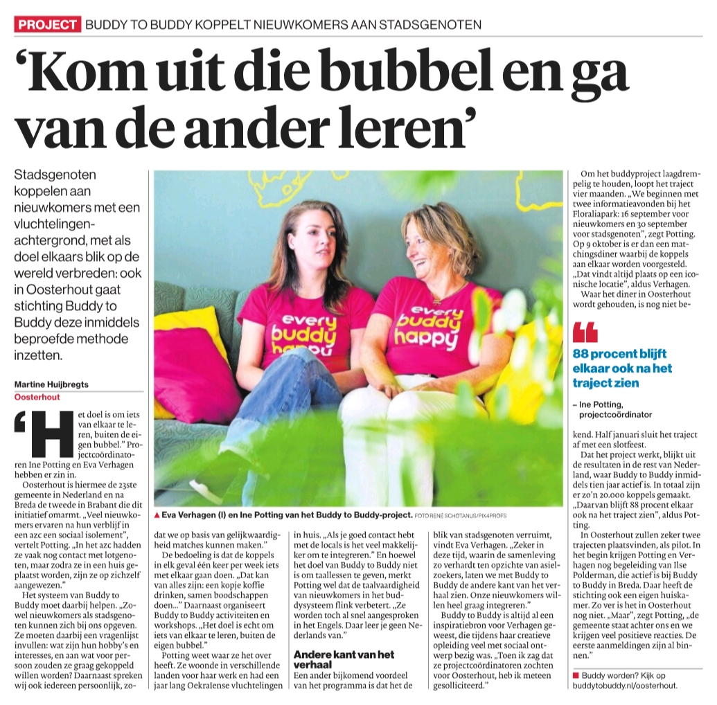 Buddy to Buddy: een warm tegengeluid